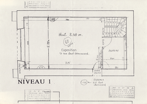 plan de la salle d'expo de la Mapra