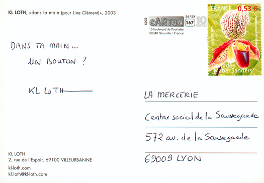 carte postale dans ta main pour  La Mercerie