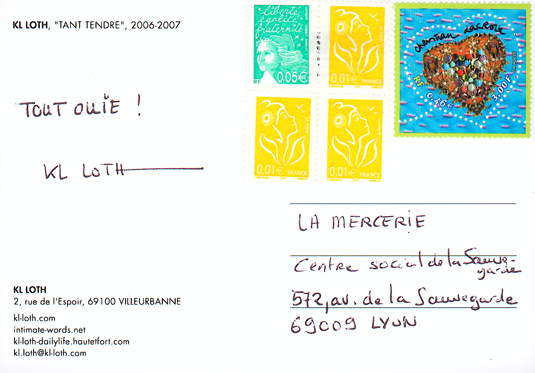 carte postale Tant Tendre pour  La Mercerie